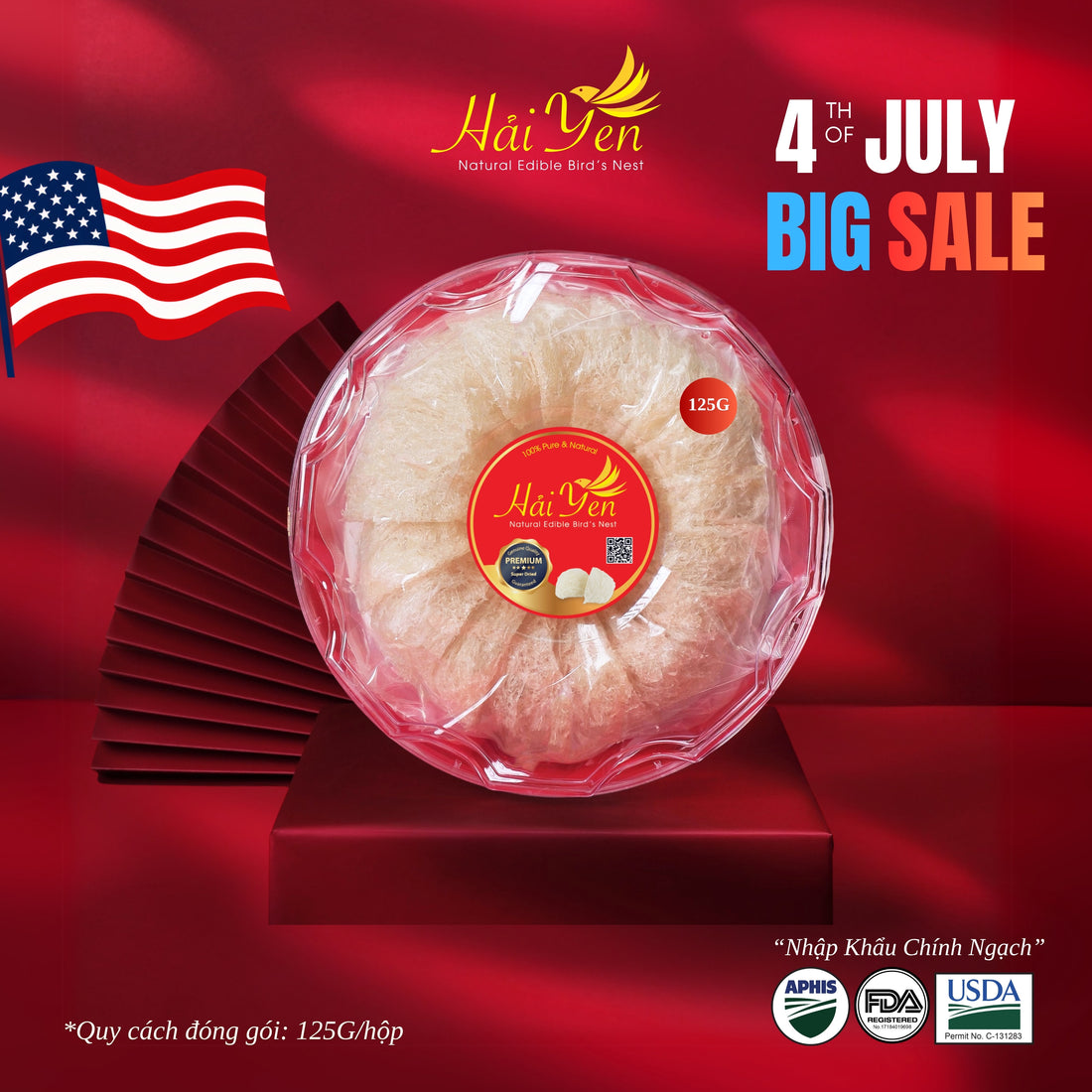 125 Grams - Yến Sào Thiên Nhiên Thượng Hạng (Premium) + Bộ Quà Tặng