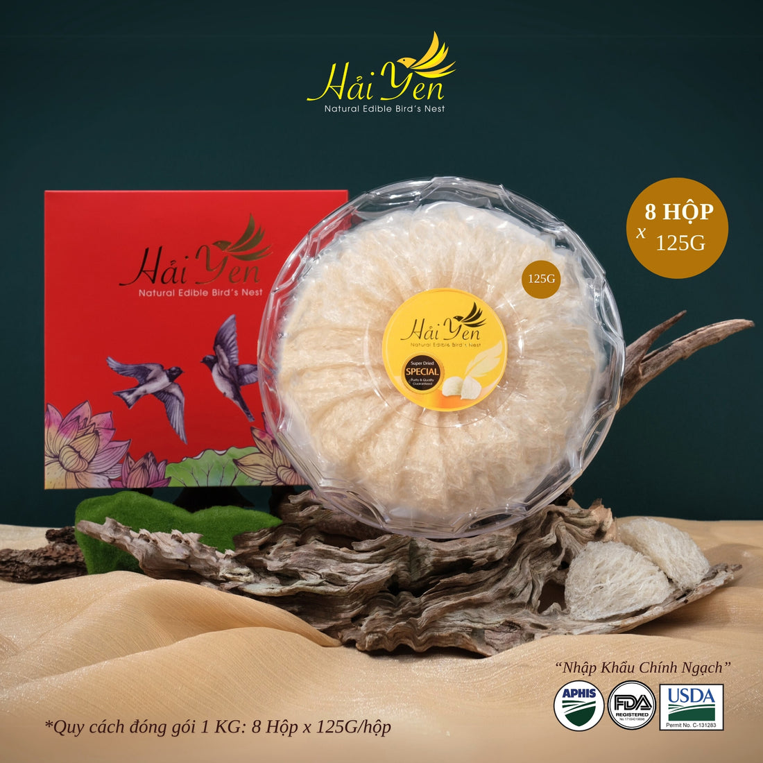 1,000 Grams (1 Kg) - Yến Sào Thiên Nhiên Cao Cấp (Special) + Bộ Quà Tặng